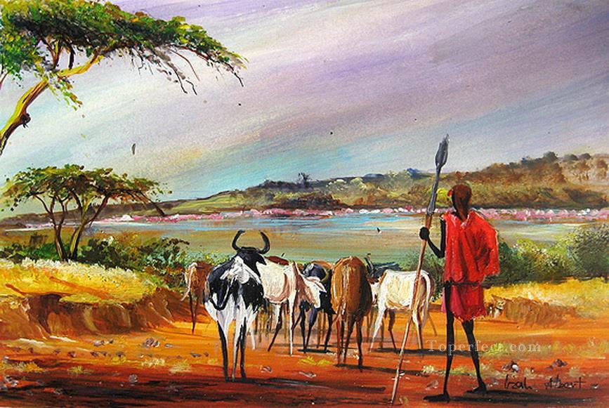 Lac Bogoria de l’Afrique Peintures à l'huile